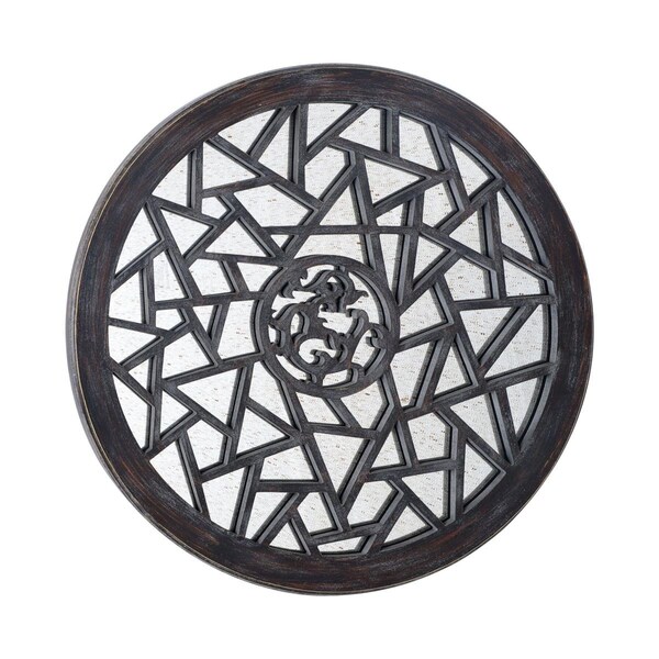 Utopia Alley 24 in. Isocoles Round Decorative Wood Mirror - MR1BR