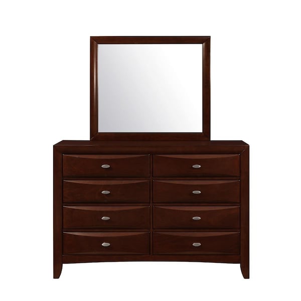 Homeroots New Merlot Mirror with Rectangular Sleek Wood Trim - 384022
