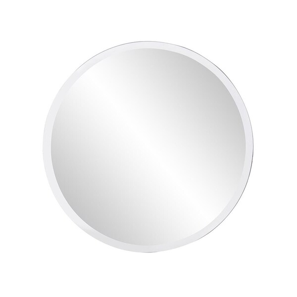 Homeroots 12 x 12 in. Minimalist Round Mirror with Beveled Edge - 383717