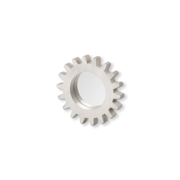 Homeroots 17 in. Round White Wood Frame Wall Mirror - 376431