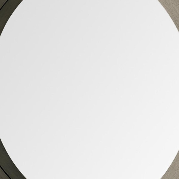 Homeroots 26 in. Round Grey Wood Frame Wall Mirror - 376391