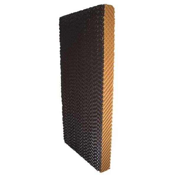 Zoro Select Evaporative Cooling Pad, Kraft Paper W/ Black Edge Coating, 60 in H x 12 in W x 2 in D - 4KCC9