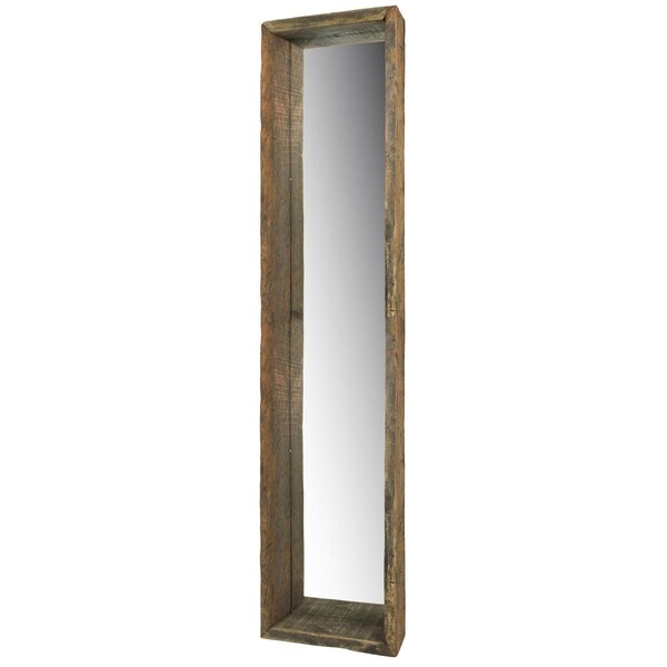 Gfancy Fixtures Wooden Mirrored Shelf, Natural - GF3099338