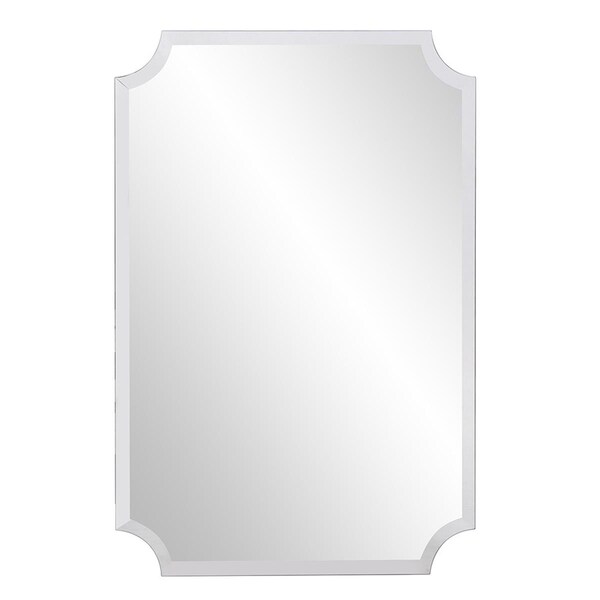 Gfancy Fixtures Minimalist Rectangle Mirror with Beveled Edge & Scalloped Corners - GF3651466