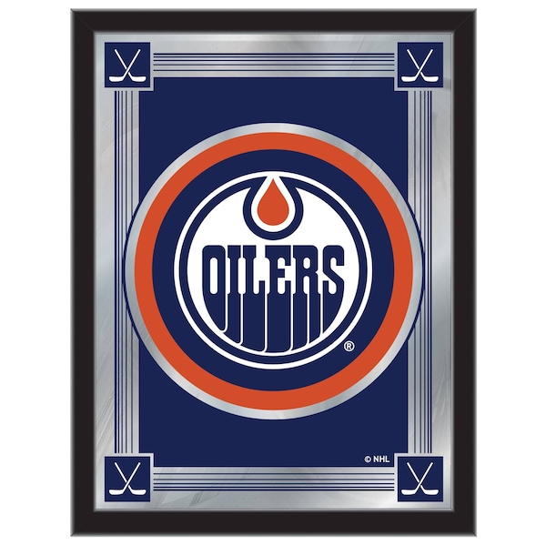 Holland Bar Stool Co Edmonton Oilers 17" x 22" Logo Mirror - MLOGOEDMOIL