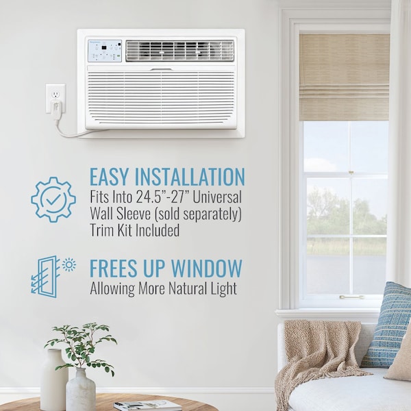 Keystone 14,000 BTU 230V Through-the-Wall Air Conditioner with Follow Me LCD Remote Control - KSTAT14-2D