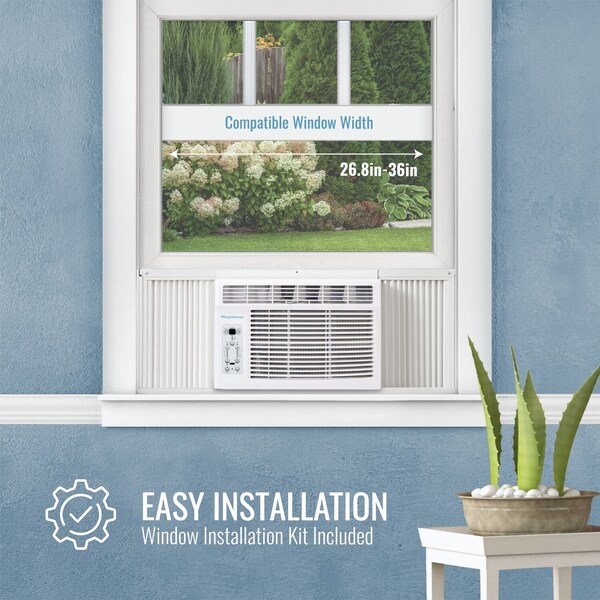 Keystone 8,000 BTU 115V Window/Wall Air Conditioner with 3,500 BTU Supplemental Heat Capability - KSTHW08B