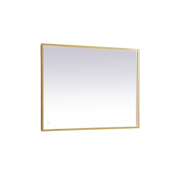 Blueprints 30 x 40 in. Pier 3000K 4200K & 6400K LED Mirror with Adjustable Color Temperature in Brass - BL2222108
