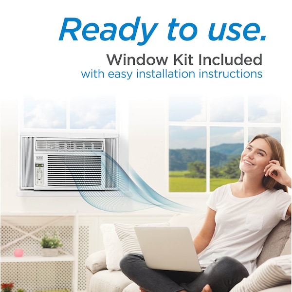 Black & Decker Window Air Conditioner, 115, 22.4 in W. - BD08WT6