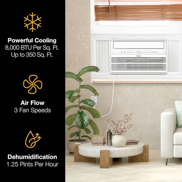 Whirlpool 8,000 BTU Window Mounted Inverter Air Conditioner with Remote Control - WHAW-081IN