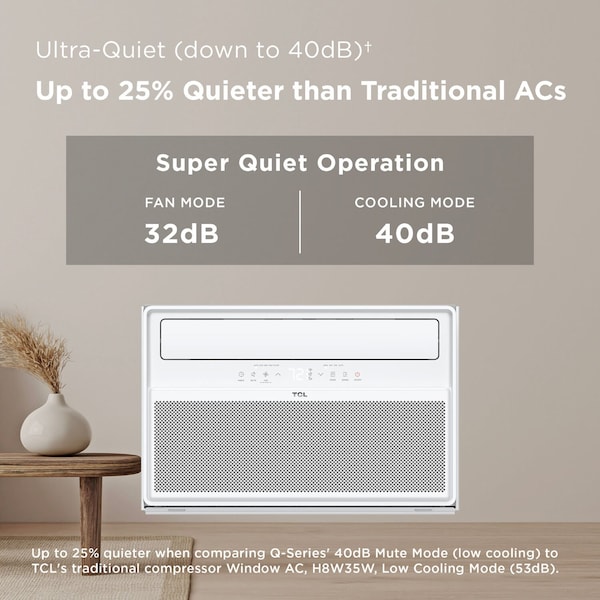 Tcl Q-Series 8,000 BTU Smart Window Air Conditioner H8W4KW - H8W4KW