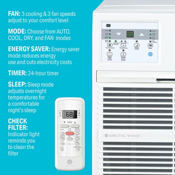 Arctic Wind 8,300 BTU Through the Wall Air Conditioner with Remote Control - 3AWTW8000A