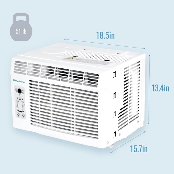 Keystone 8,000 BTU Window-Mounted AC with "Follow Me" LCD Remote Control - KSTAW08CE