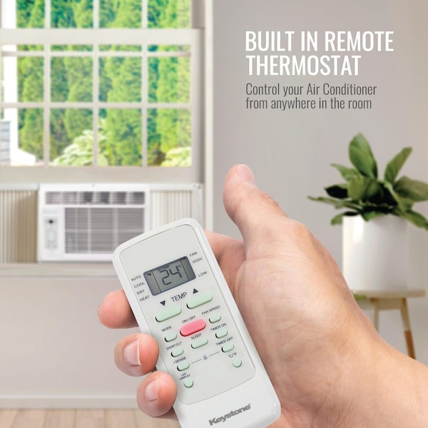 Keystone 8,000 BTU Window-Mounted AC with "Follow Me" LCD Remote Control - KSTAW08CE