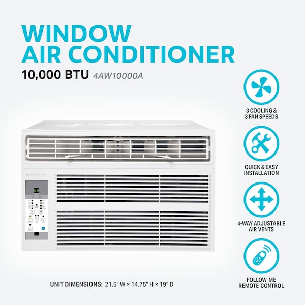 Arctic Wind 10,000 BTU Window Air Conditioner with Remote Control - 4AW10000A