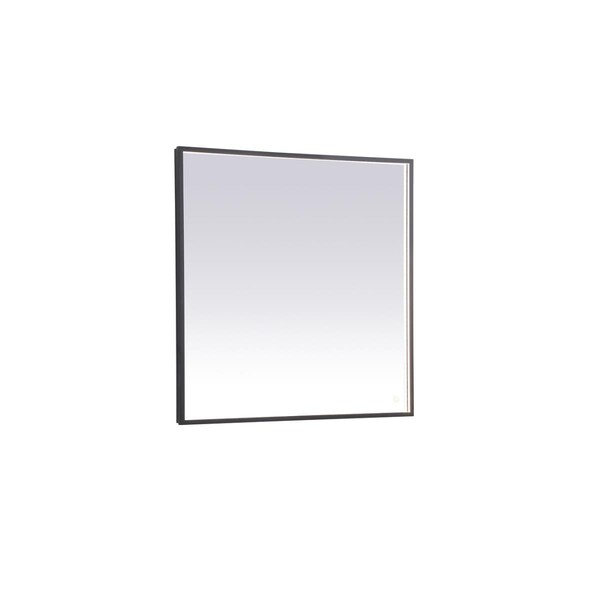 Blueprints 36 x 36 in. Pier 3000K 4200K & 6400K LED Mirror with Adjustable Color Temperature in Black - BL2221085