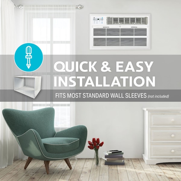 Arctic Wind 10,000 BTU 230V Through the Wall Air Conditioner with Supplemental Heat and Remote Control - 3AWTWH10002A