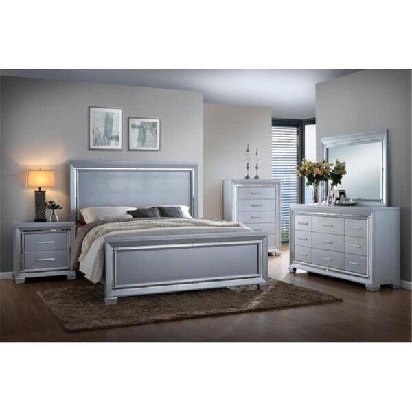 Myco Furniture Silver Luca Mirror - LU735-M