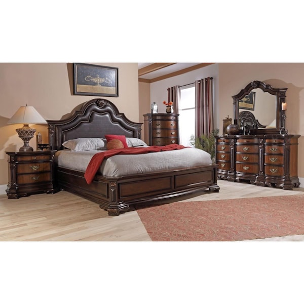 Myco Furniture Shevonne Mirror, Cherry Brown - SH325-M