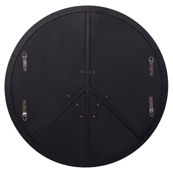 Varaluz Paz 30-In Round Peace Sign Accent Mirror In Black - 4DMI0117