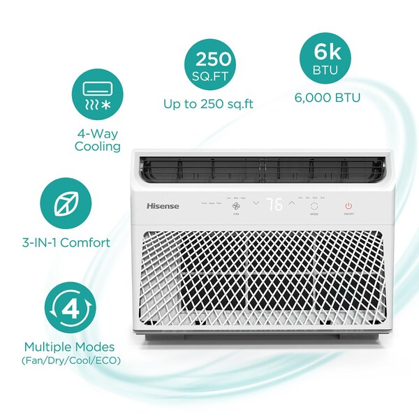 Hisense 6,000 BTU Window Air Conditioner with Remote Control - AHW0621CR1W