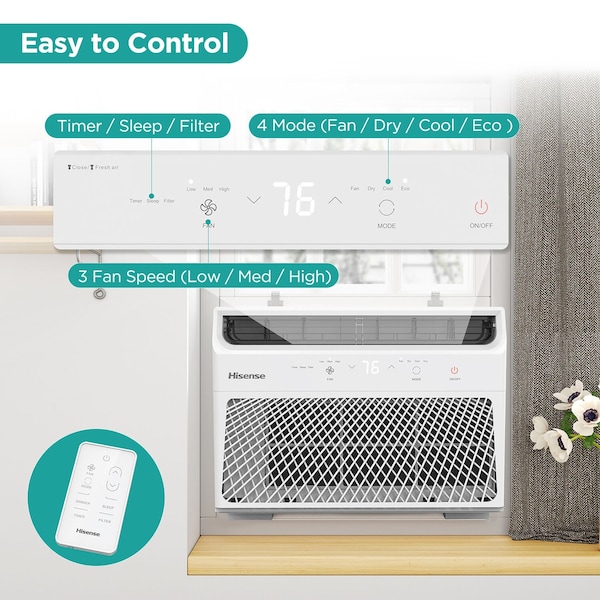 Hisense 6,000 BTU Window Air Conditioner with Remote Control - AHW0621CR1W