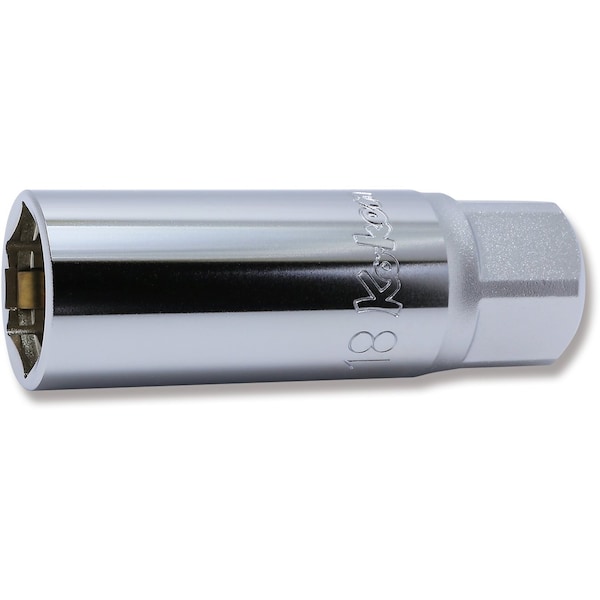 Ko-Ken Spark Plug Socket 18mm 6 Point 70mm Spring Clip 1/2 Sq. Drive - 4300C-18