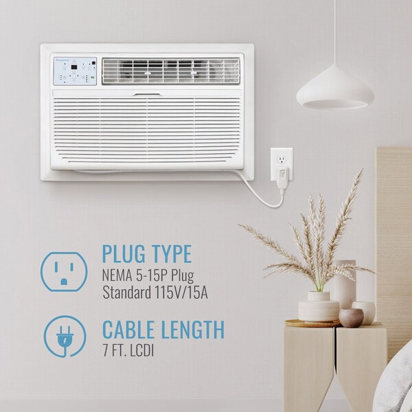 Keystone 10,000 BTU 115V Through-the-Wall Air Conditioner with Follow Me LCD Remote Control - KSTAT10-1D
