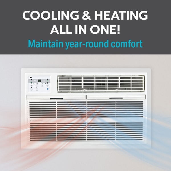 Arctic Wind 12,000 BTU 230V Through the Wall Air Conditioner with Supplemental Heat and Remote Control - 3AWTWH120002A