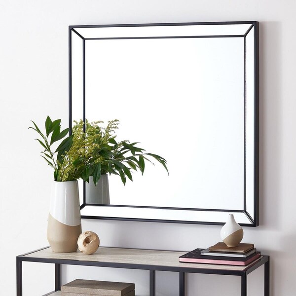 Safavieh 36 x 0.8 x 36 in. Presea Black Mirror - MRR2004B