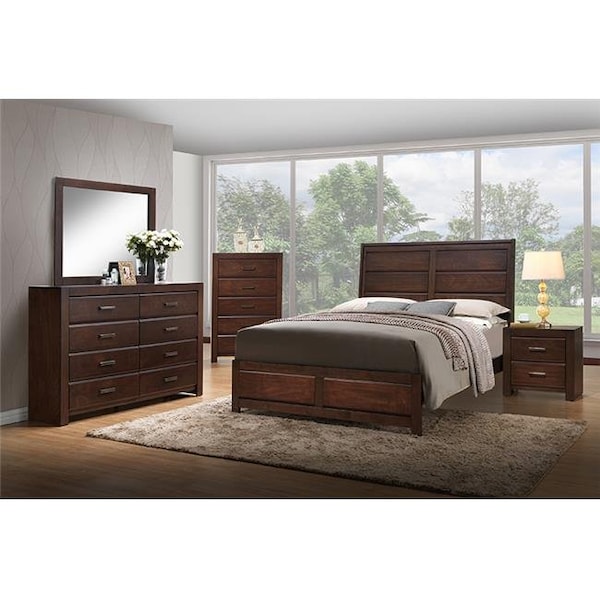 K & B Furniture K & B Furniture B2187-M Walnut Wood Frame Mirror - 34 x 41.5 x 1 in. - B2187-M