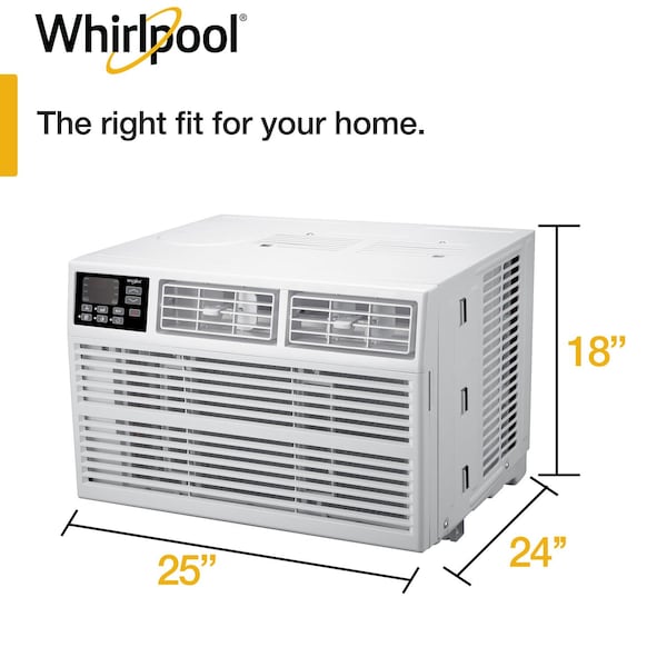 Whirlpool 18,000 BTU 230V Window-Mounted Air Conditioner with Remote Control - WHAW182CW