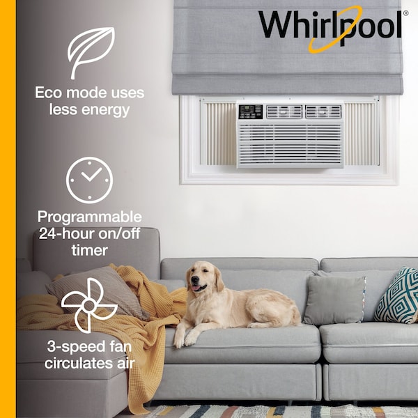 Whirlpool 18,000 BTU 230V Window-Mounted Air Conditioner with Remote Control - WHAW182CW