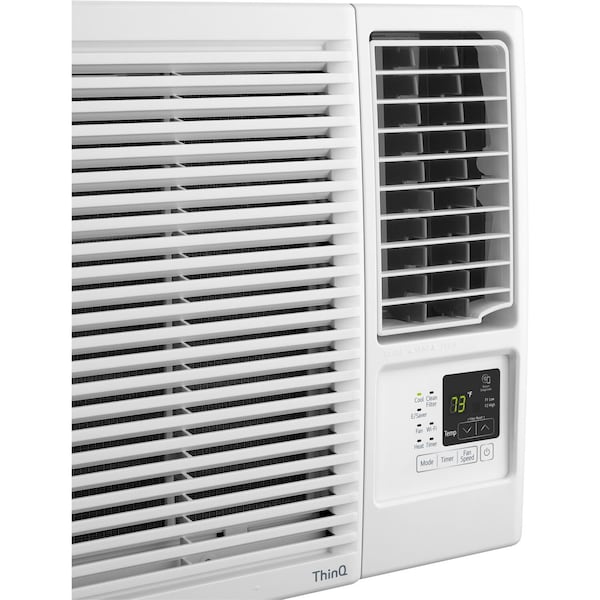 Lg 7,600 BTU 115-Volt Window Air Conditioner with Cool, Heat and Wi-Fi Control in White - LW8023HRSM