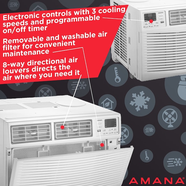 Amana 24,000 BTU 230V Window-Mounted Air Conditioner with Remote Control - AMAP242CW