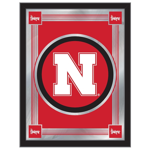 Holland Bar Stool Co Nebraska 17" x 22" Logo Mirror - MLOGONEBRUN