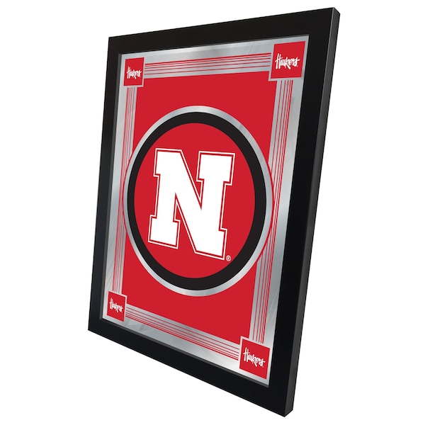 Holland Bar Stool Co Nebraska 17" x 22" Logo Mirror - MLOGONEBRUN
