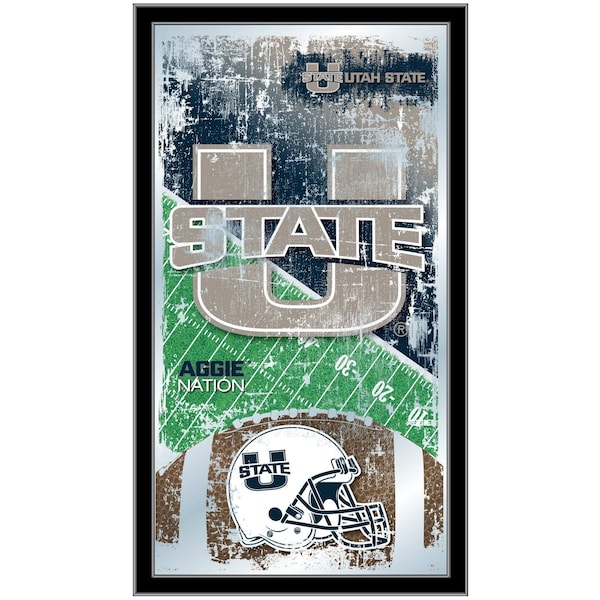 Holland Bar Stool Co Utah State 15" x 26" Football Mirror - MFTBLUTAHST