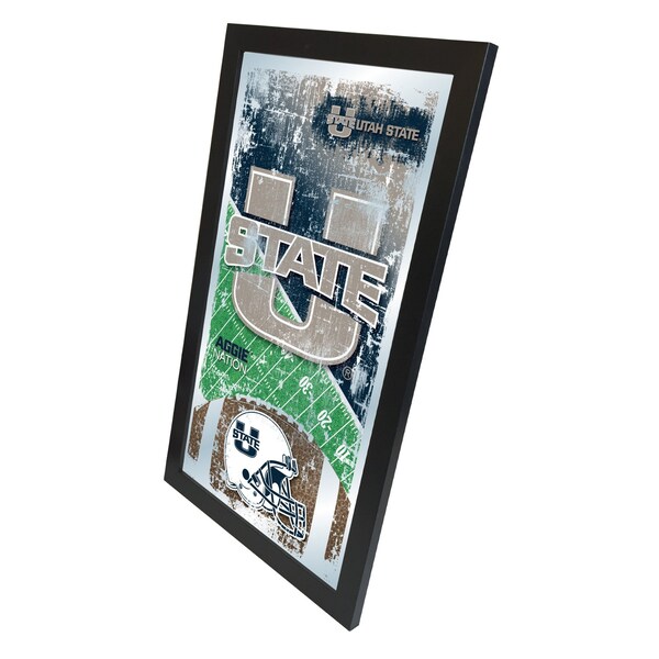 Holland Bar Stool Co Utah State 15" x 26" Football Mirror - MFTBLUTAHST