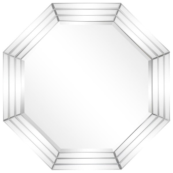 Sekkusu Furniture 32 x 32 in. Solid Wood Frame Covered Wall Mirror Mirrored Bars, 1 in. Beveled Edge - SE2962594