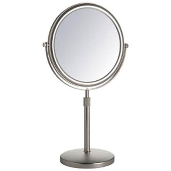 Ricki'S Rugs 8.5 in.; 5X-1X Table Top Mirror; Nickel; Height Adjustable 16.5 in. to 21.5 in. - RI10586