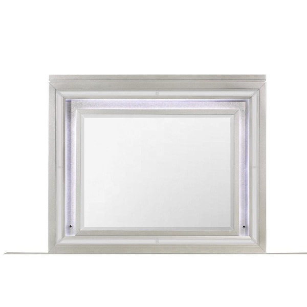 Global Furniture Usa PARIS-CHAMPAGNE-MR W-LIGHT Champagne Paris Mirror with Light - PARIS-CHAMPAGNE-MR W/LIGHT