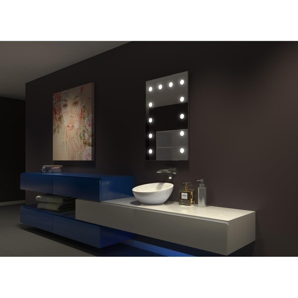 Paris Mirror 24 x 36 in. Hollywood Designed LED Mirror - HOLY24366000D