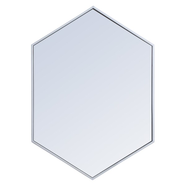 Elegant Decor Metal Frame Hexagon Mirror 24 Inch In Silver - MR4424S