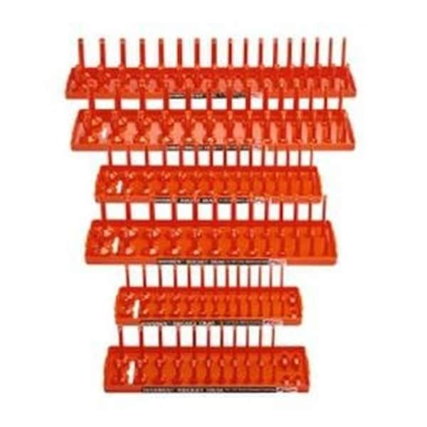 Hansen Global Hansen Global HR3806 0.38 in. Drive Metric Regular & Deep Socket Holder; Orange - HR3806