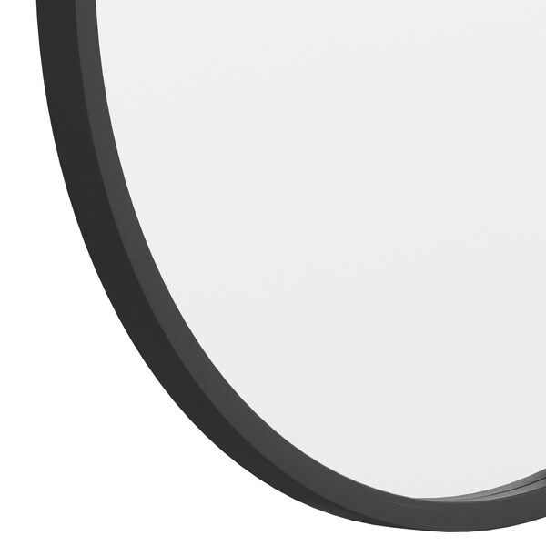 Flash Furniture 20" Round Black Metal Framed Accent Wall Mirror - HFKHD-0GD-CRE8-981315-GG