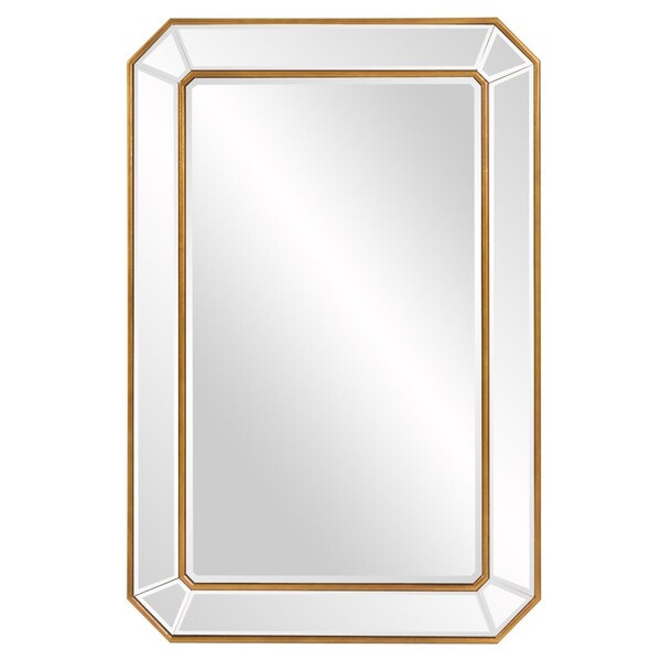 Palacedesigns Recatngle Gold Leaf Mirror with Angled Corners Frame - PA3084904