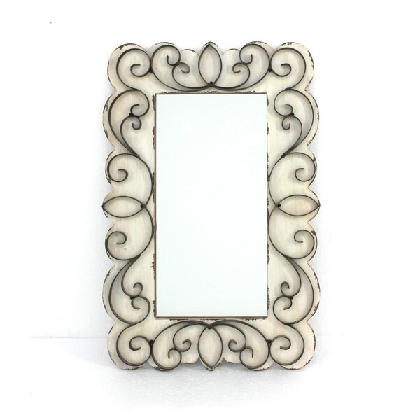 Kd Estanteria Vintage Decorative Wood & Metal Wall Mirror - KD3706312