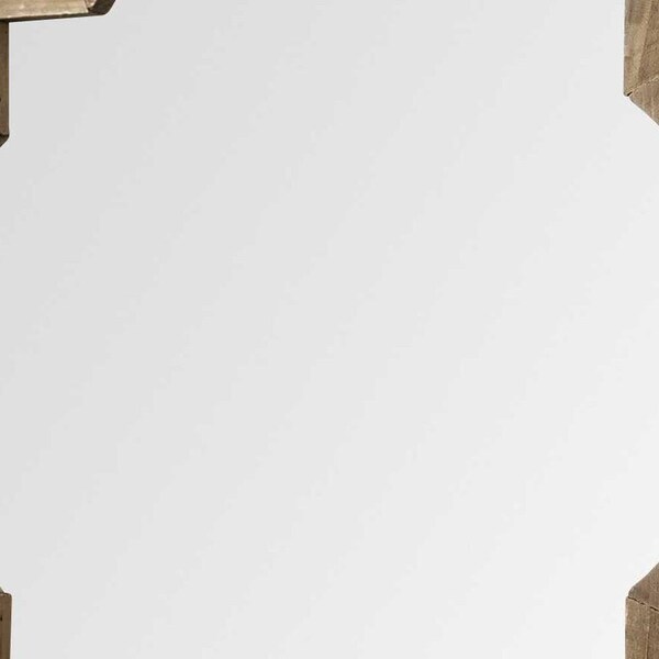 Homeroots 23 in. Round-Square Brown Wood Frame Wall Mirror - 376445