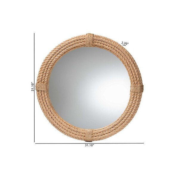 Bali & Pari Manila Bohemian Woven Rope Accent Wall Mirror - 246-13748-ZORO